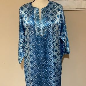 Oscar de la Renta pink label blue nightgown EUC